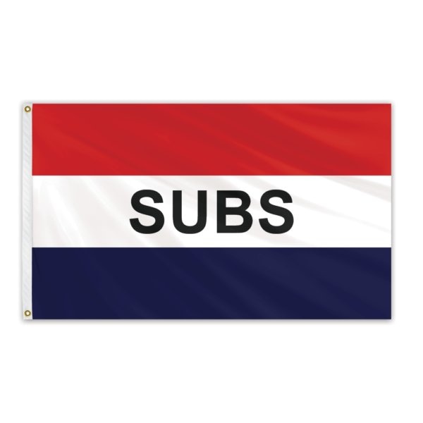 Subs Red/White/Blue Message Flag 3'x5' Standard Flag